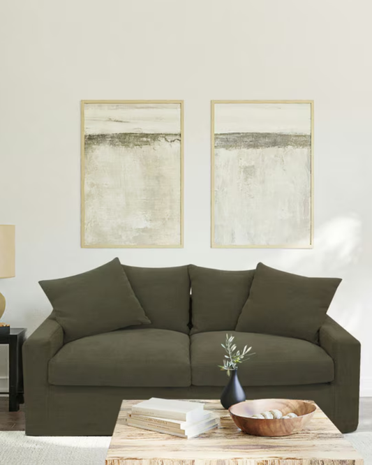 LUCCA TWO SEATER SOFA - OLIVE