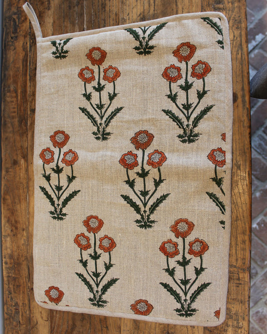 WORKROOM MADE FABRIC TRIVET - LARGE MARIGOLD