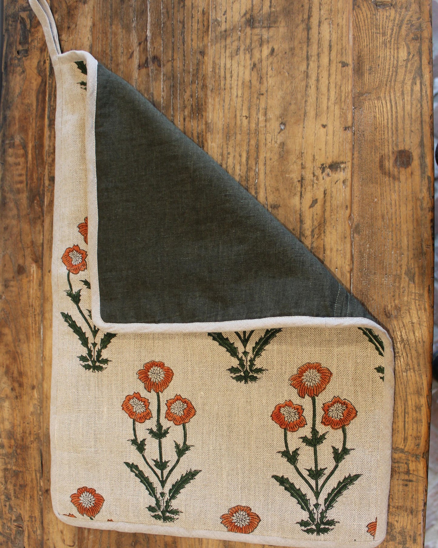 WORKROOM MADE FABRIC TRIVET - LARGE MARIGOLD