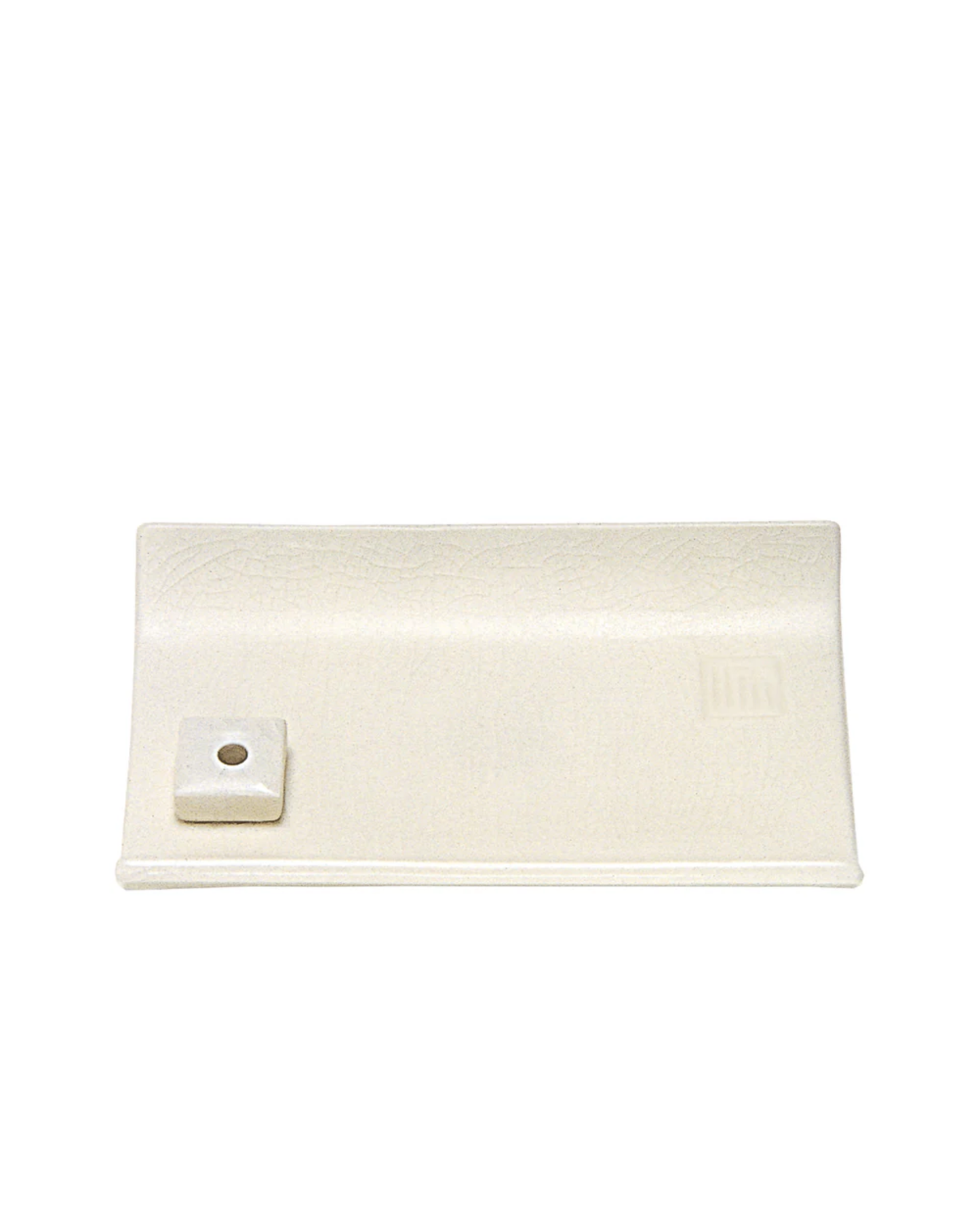 RECTANGULAR CERAMIC INCENSE PLATE + HOLDER - IVORY