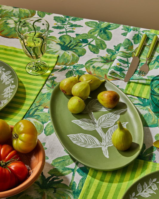 VINES OVAL PLATE - GREEN