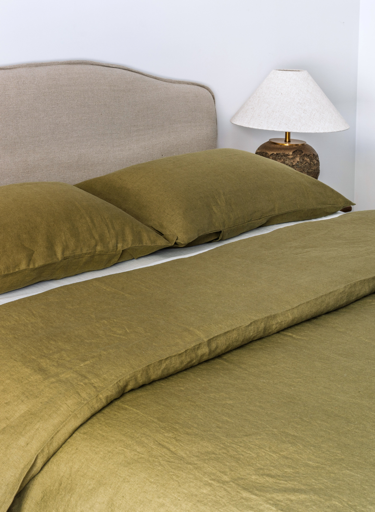 LE LIN - STANDARD PILLOW CASE SET - OLIVE