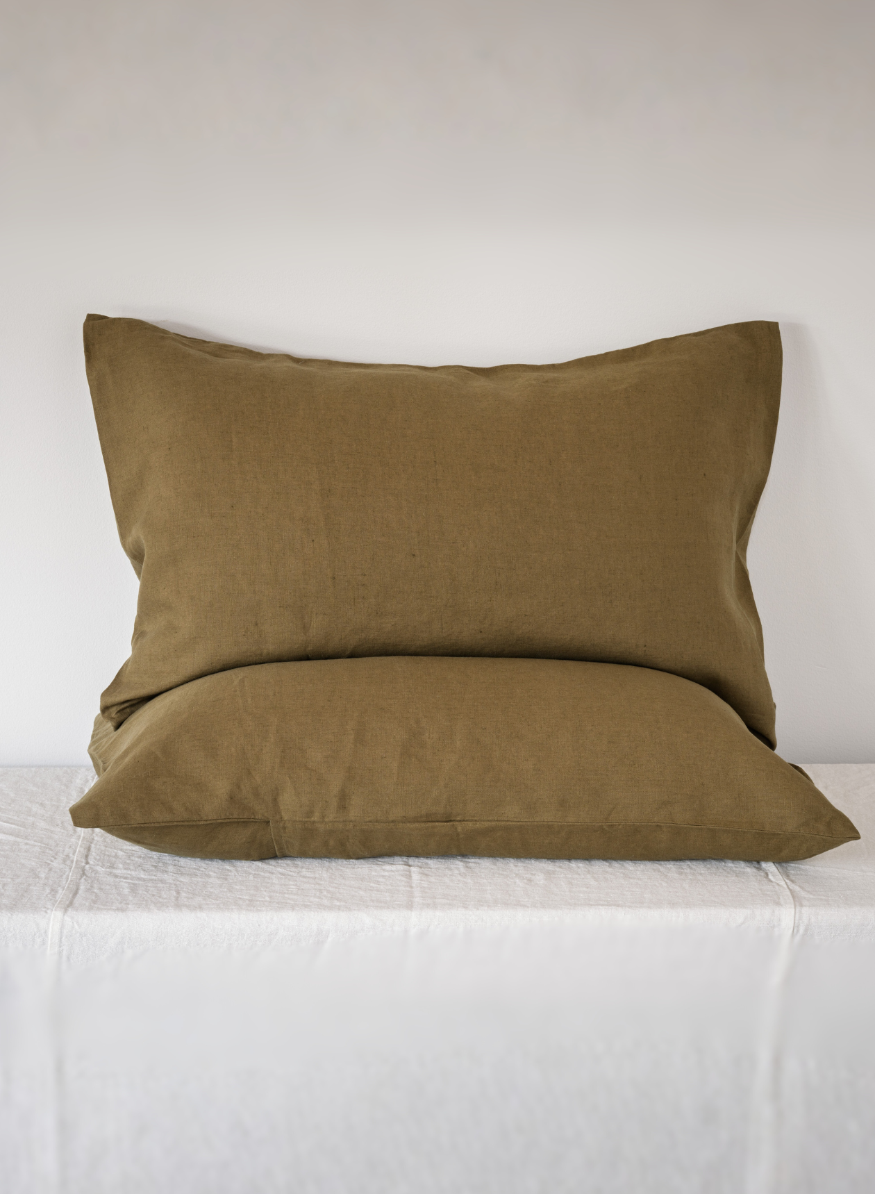 LE LIN - STANDARD PILLOW CASE SET - OLIVE