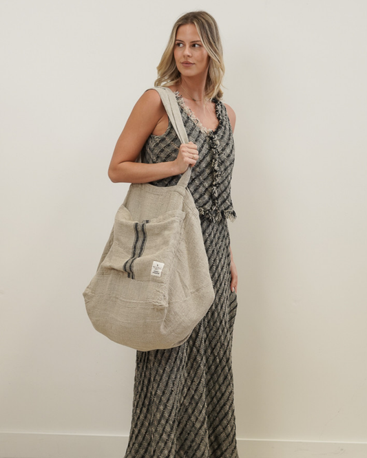 PURO TOTE BAG - CHARCOAL STRIPE