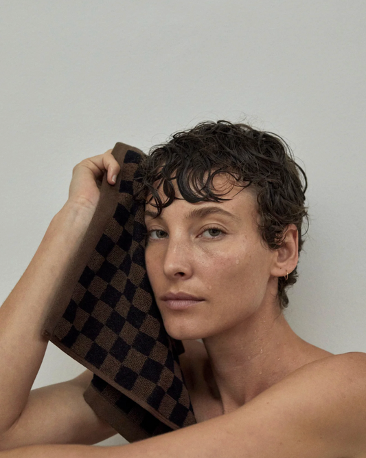 QUILL FACE CLOTHS - TABAC & NOIR