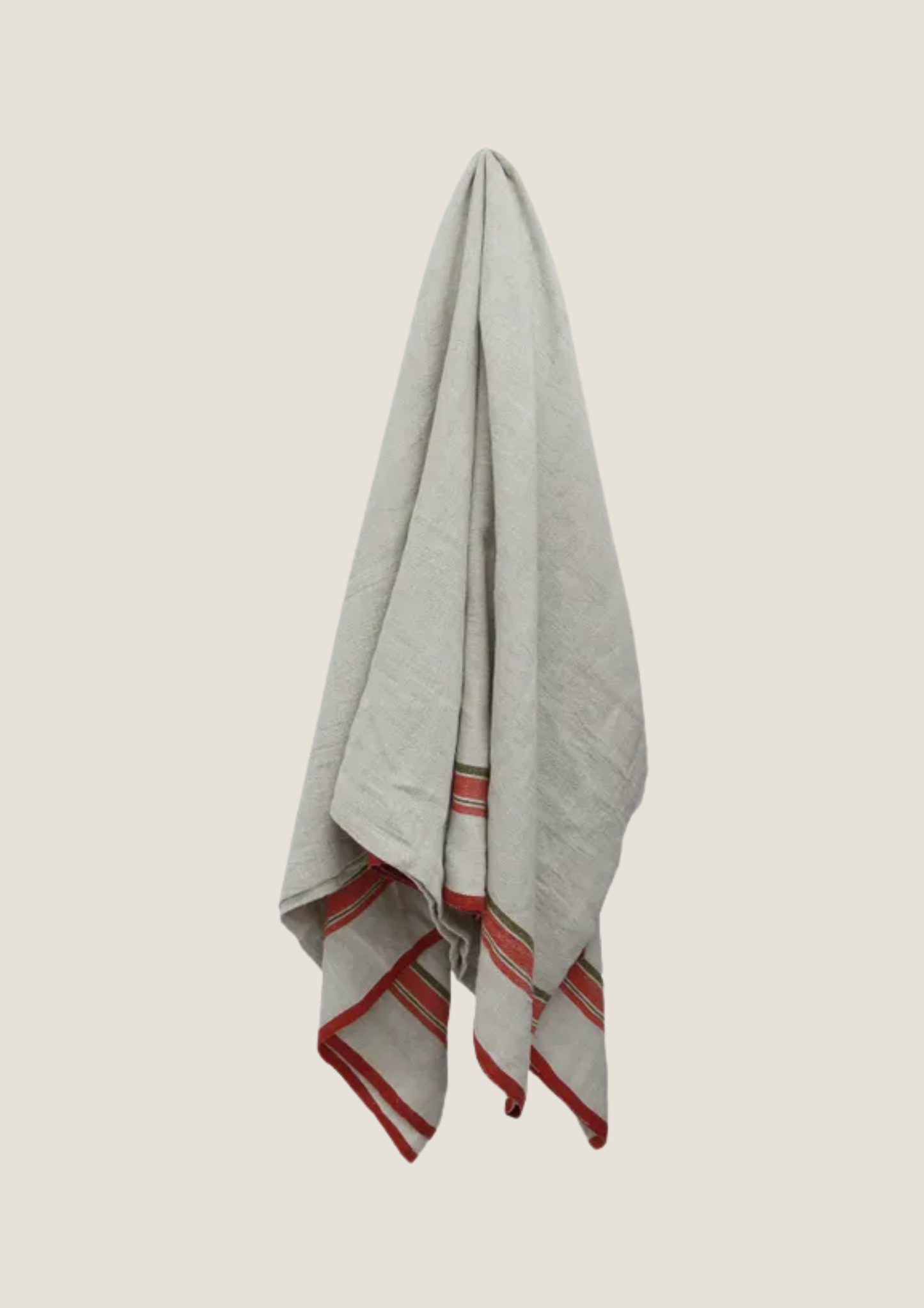 LINEN TABLECLOTH - RED SELVEDGE STRIPE