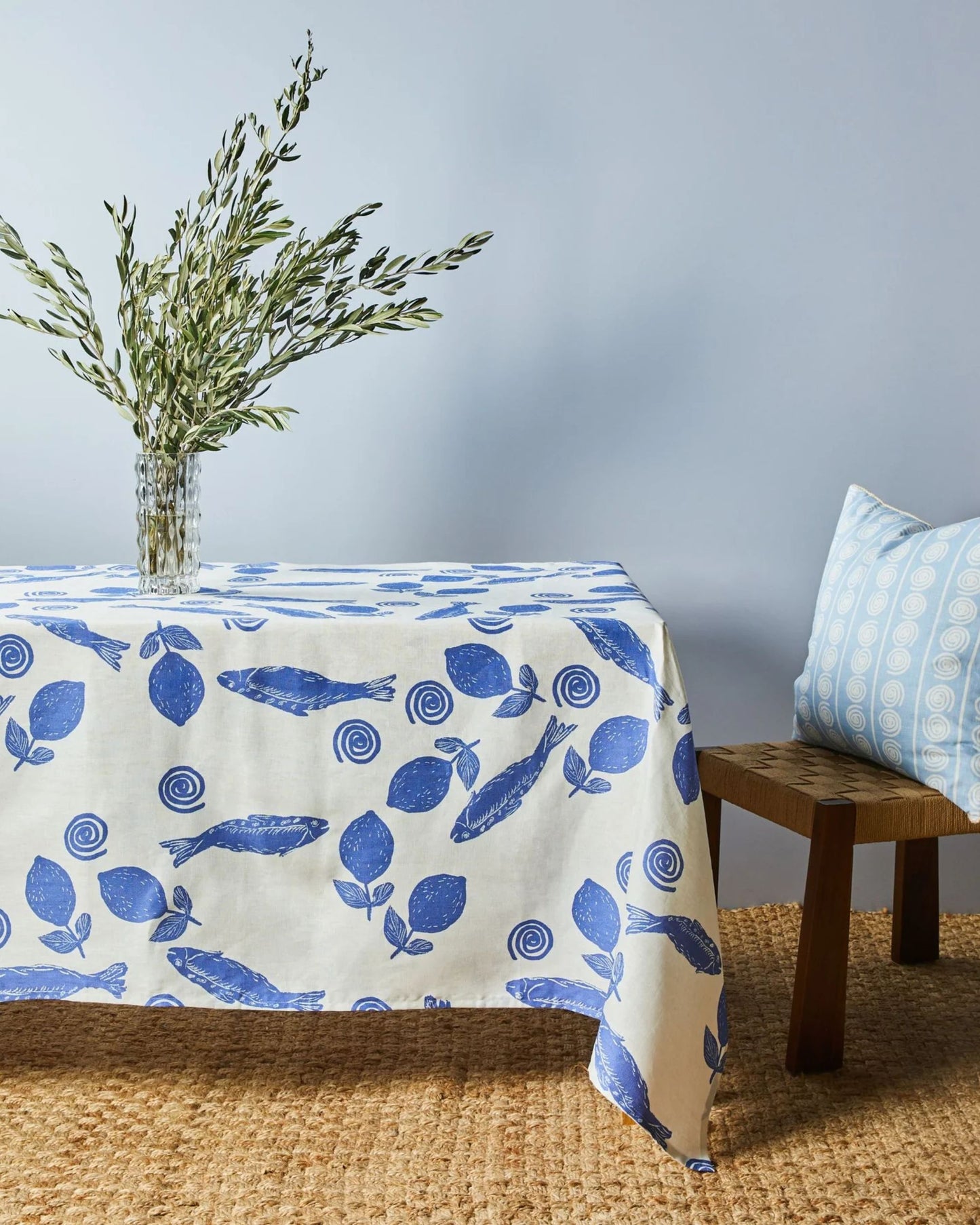 SARDINES BLUE TABLECLOTH