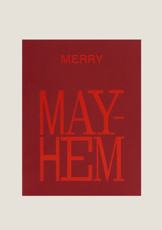 MERRY MAYHEM - SHORT TALK GREETING CARD