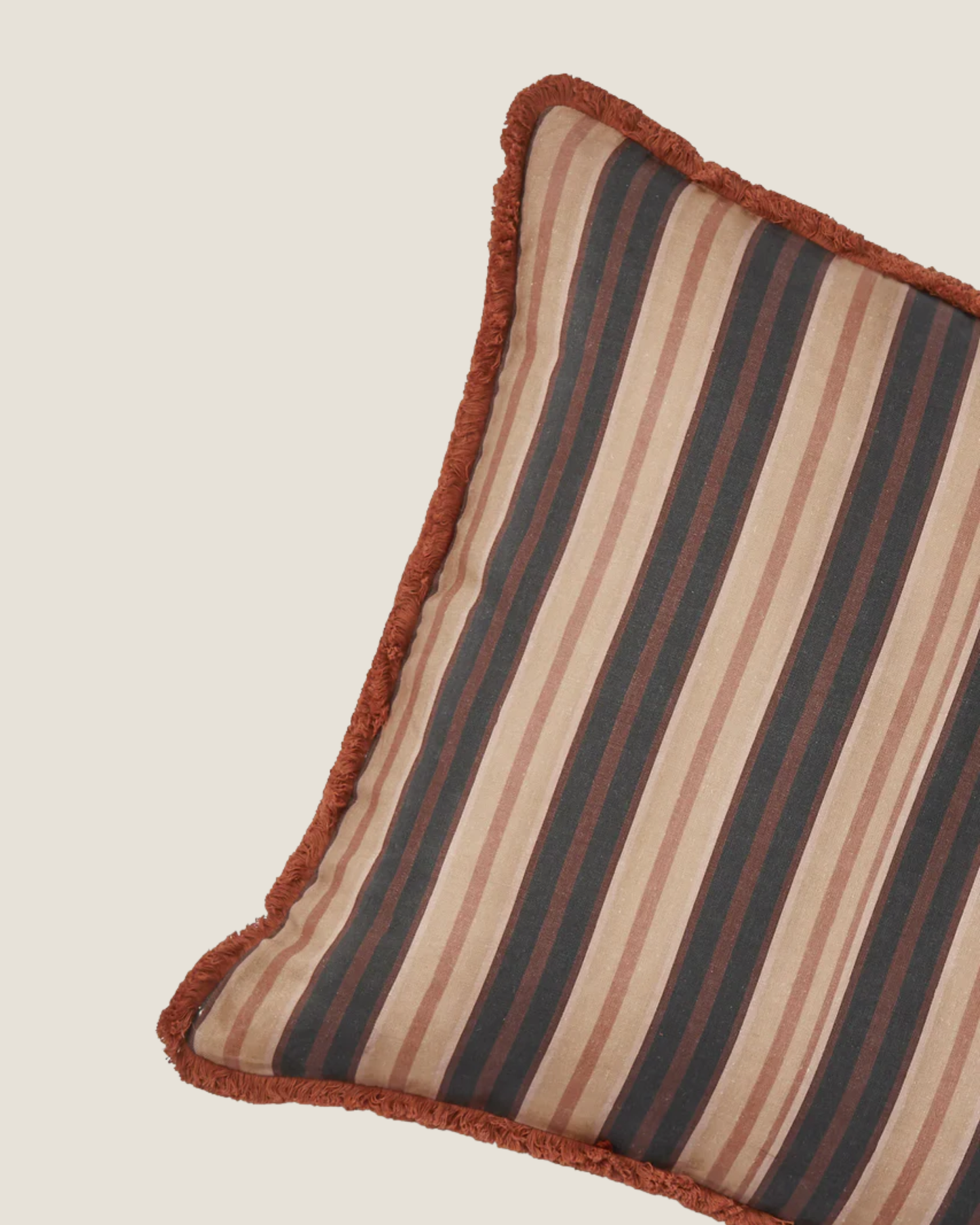 SUITING STRIPE CUSHION - BLACK TAN 60CM