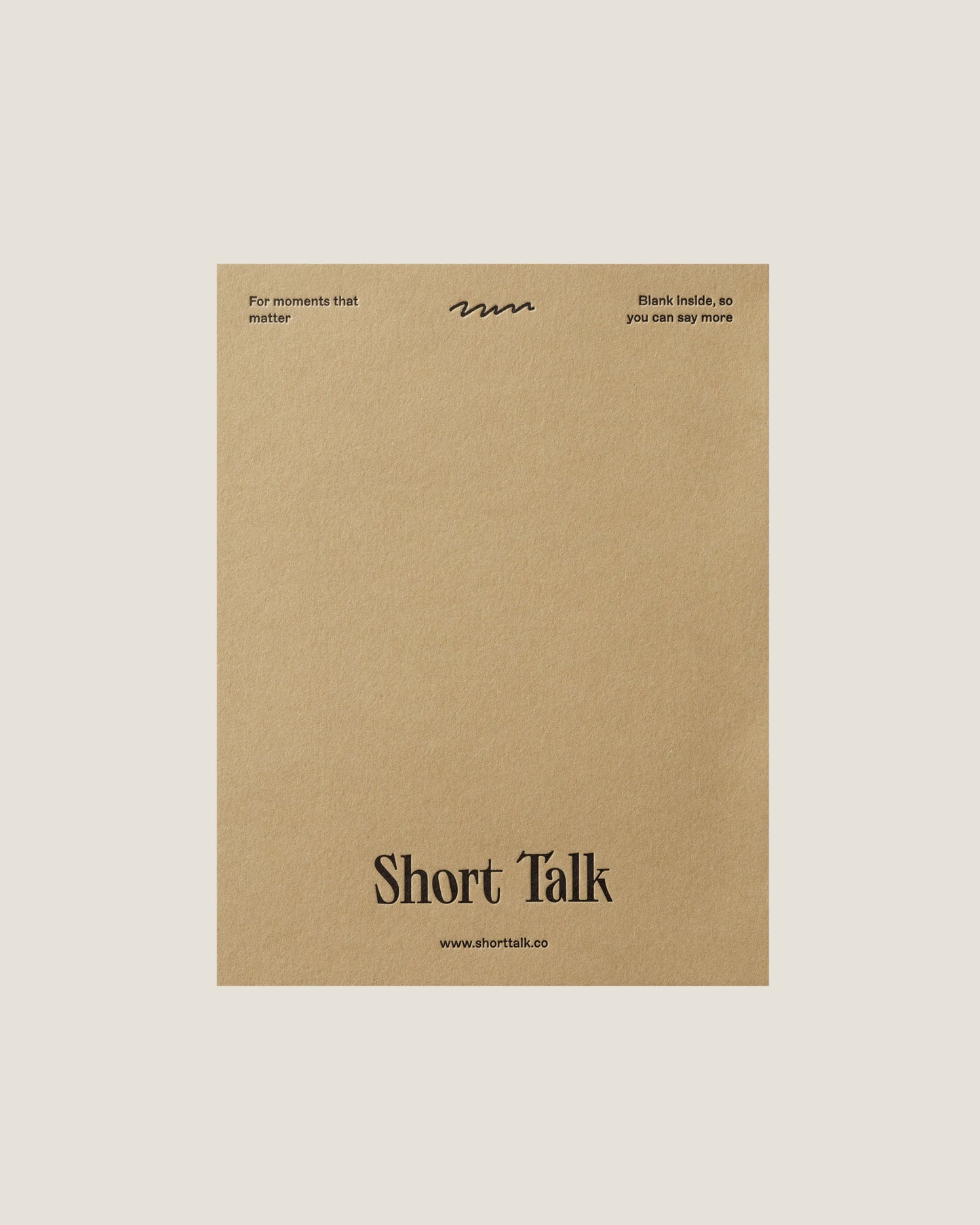 THIS MUST BE THE PLACE - SHORT TALK GREETING CARD