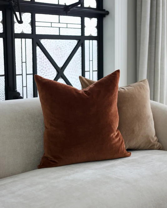 VELVET CUSHION COVER - CINNAMON
