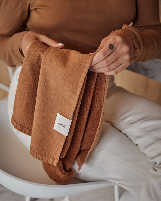 VINTAGE WASH TEA TOWEL - TERRACOTTA