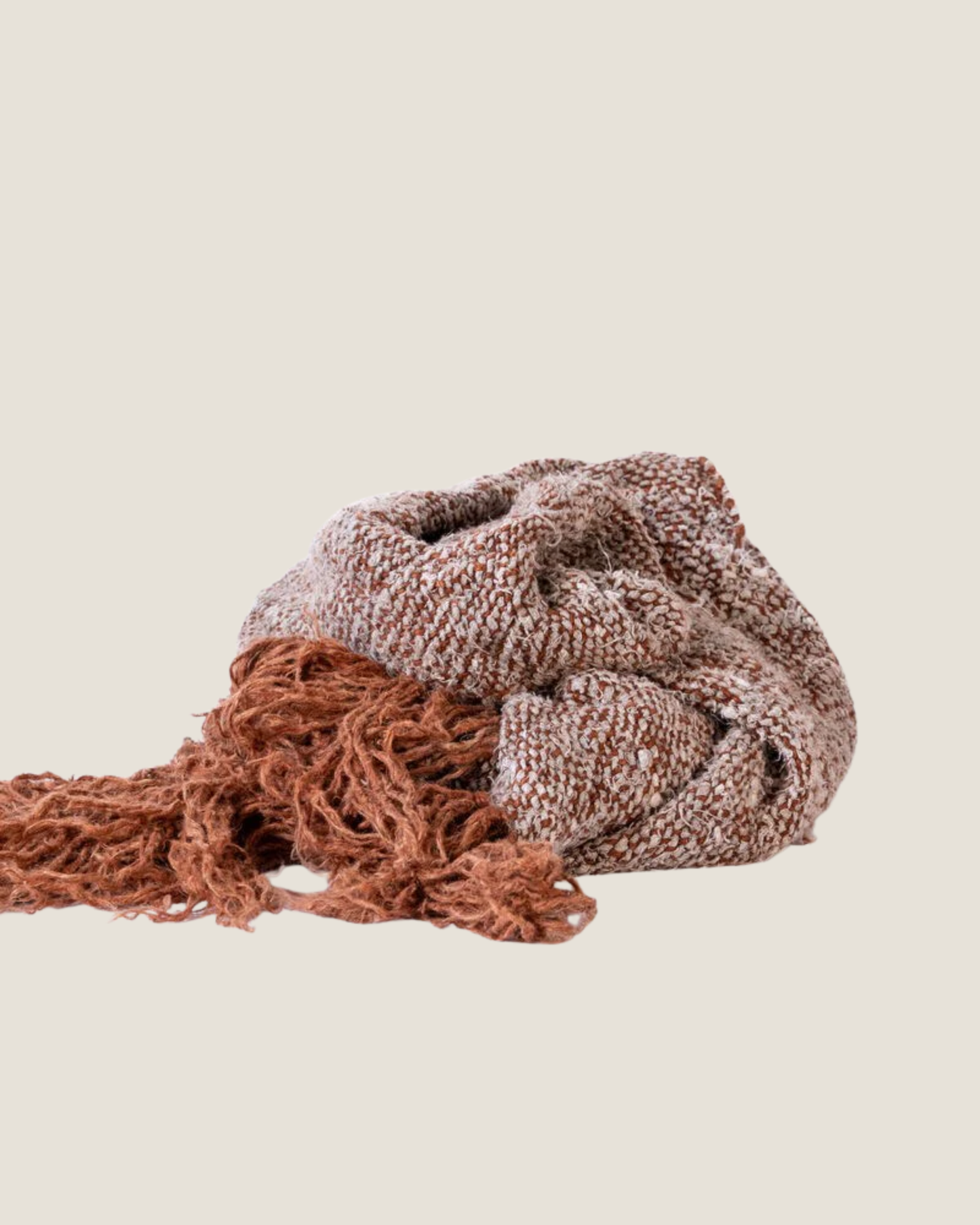 WABI THROW 100% RECYCLED LINEN - RUST
