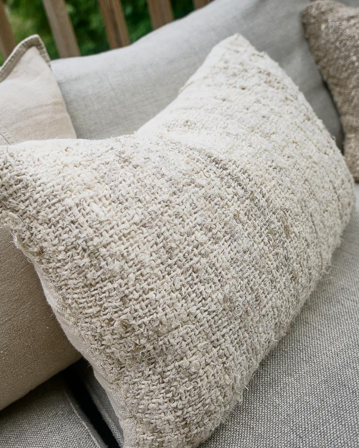 WABI CUSHION COVER 100% RECYCLED LINEN - IVORY