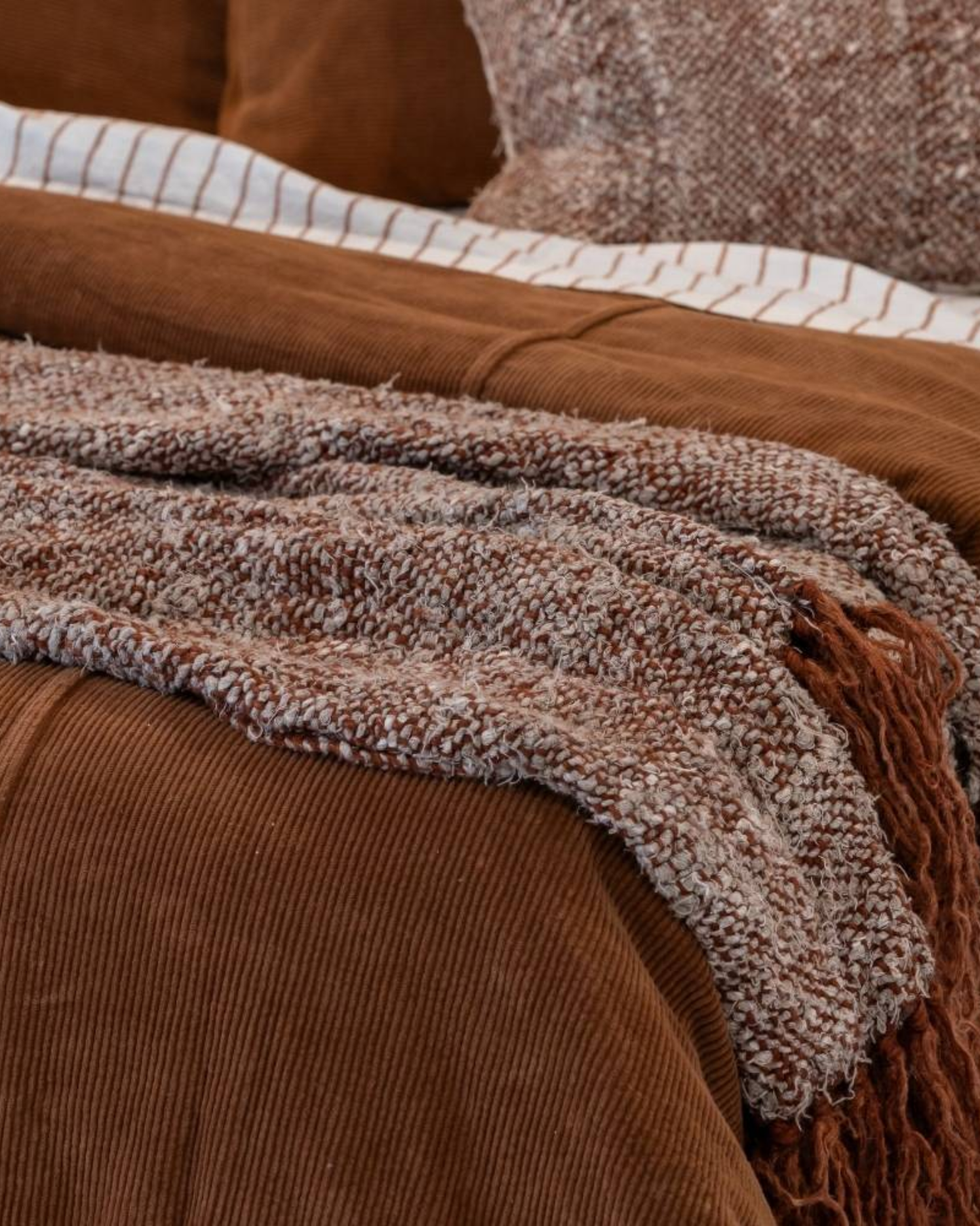WABI THROW 100% RECYCLED LINEN - RUST