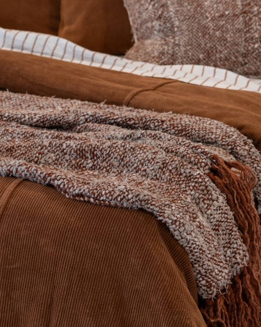 WABI THROW 100% RECYCLED LINEN - RUST