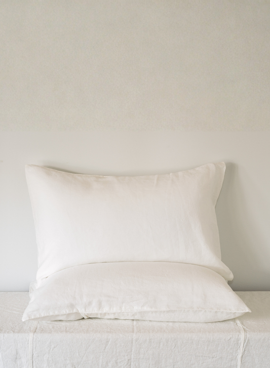 LE LIN - STANDARD PILLOW CASE SET - WHITE