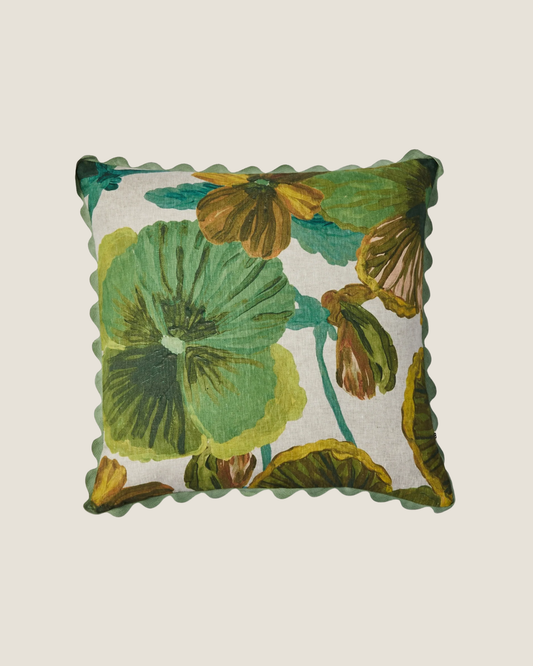 WILD PANSY CUSHION - VERDE 60CM