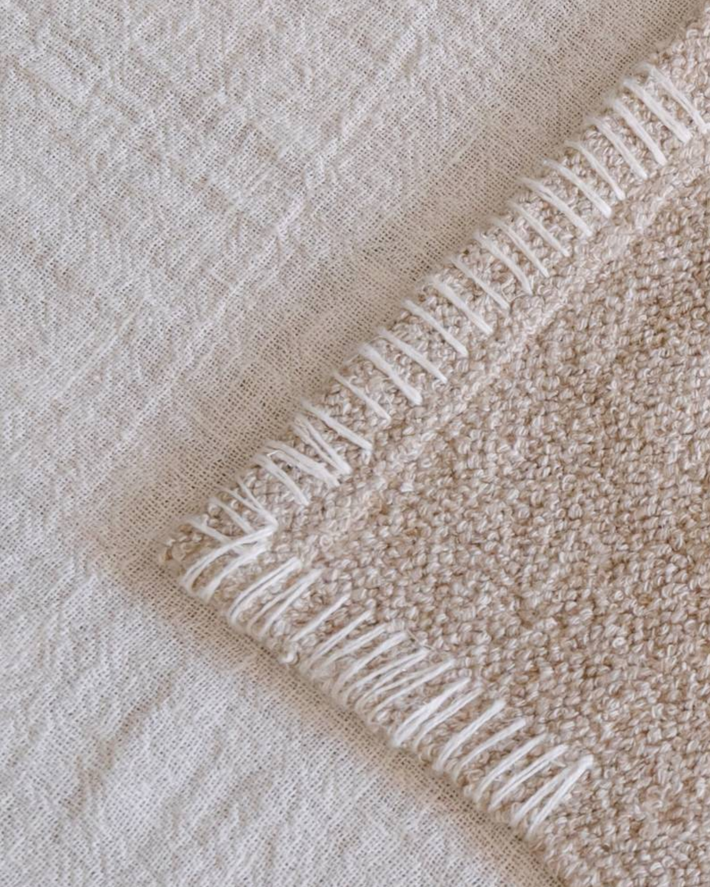 ZAYRA PLACEMATS - NATURAL W/ IVORY STITCH