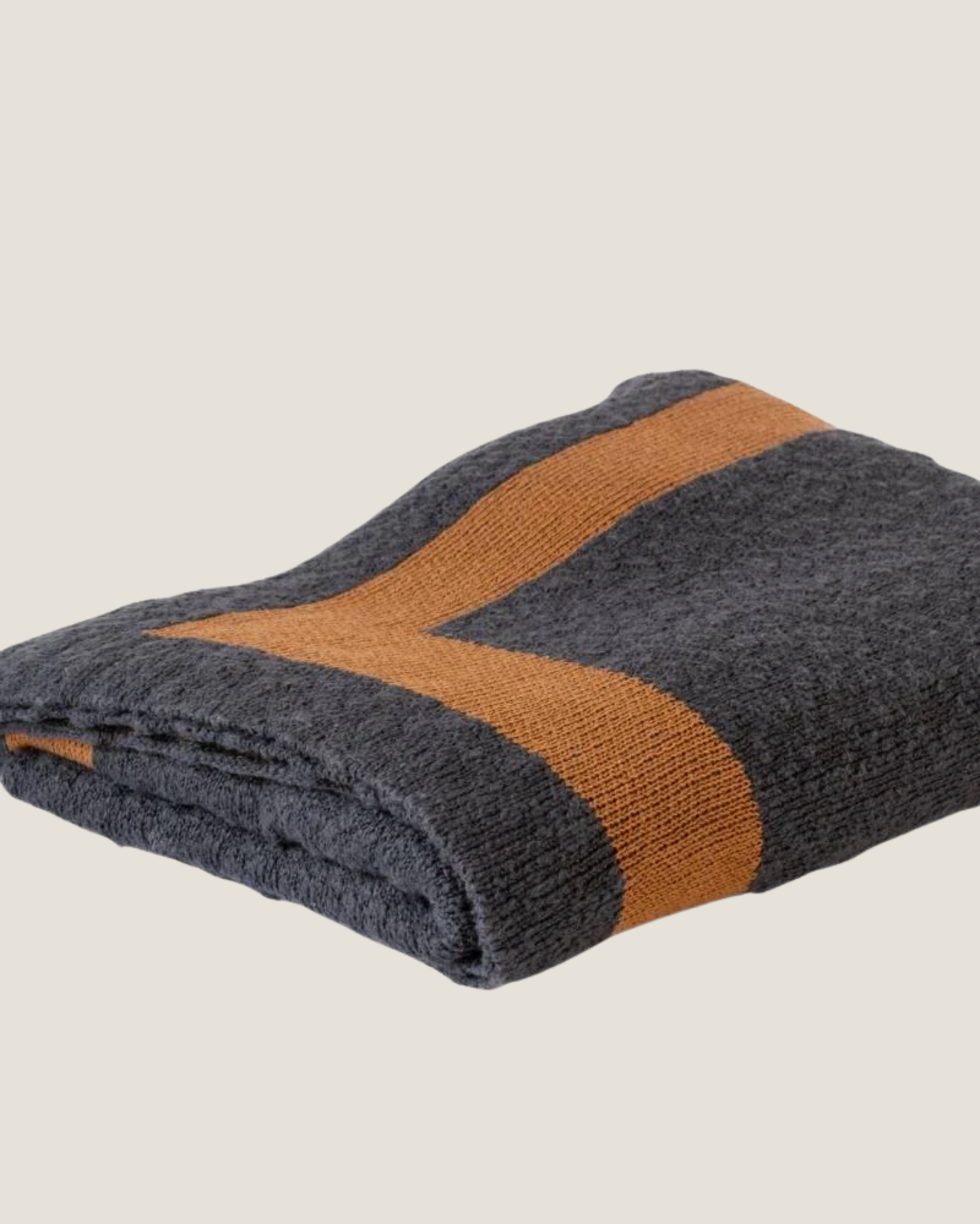 ZEN THROW - MIDNIGHT W/ MUSTARD BORDER